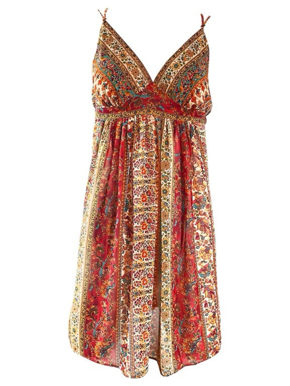 VINTAGE 1990s Oscar de la Renta Boho Empire Waist Babydoll Dress - large - Picture 2 of 9